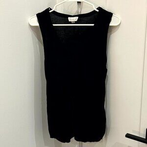Topshop Lightweight Black Viscose Tank - Size 8